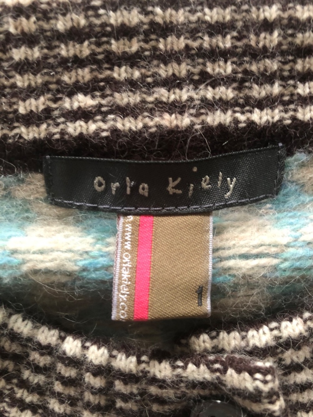 Orla Kiely Aqua Polkadotted Cardigan Size 4 US / Size 1 - Picture 3 of 3
